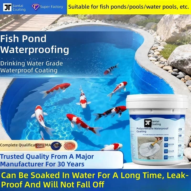 Rigid Polymer Waterproof Coating | Immersion-Grade Waterproof Sealant for Fish Pond, Roof, Swimming Pool & Water Tank Leak Repair - 1