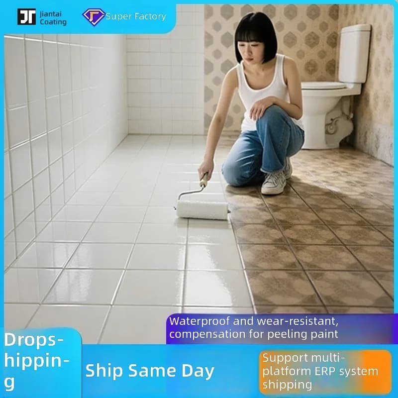 Water-Based Tile Recolor Paint | Special Refinishing Coating for Bathroom, Living Room Wall, Floor & Glass Tile - 1