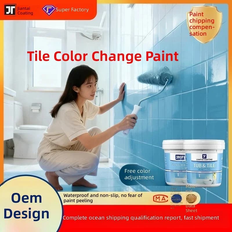 2-in-1 Tile Paint for Bathroom Floors & Walls - 1