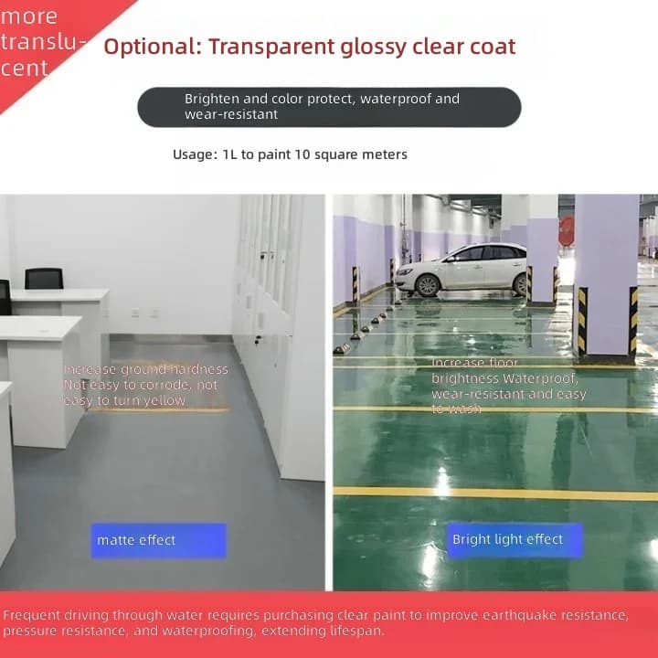 Water-Based Epoxy Floor Clear Coat | Wear-Resistant Waterproof Sealer for Indoor & Outdoor Concrete Floors - 5