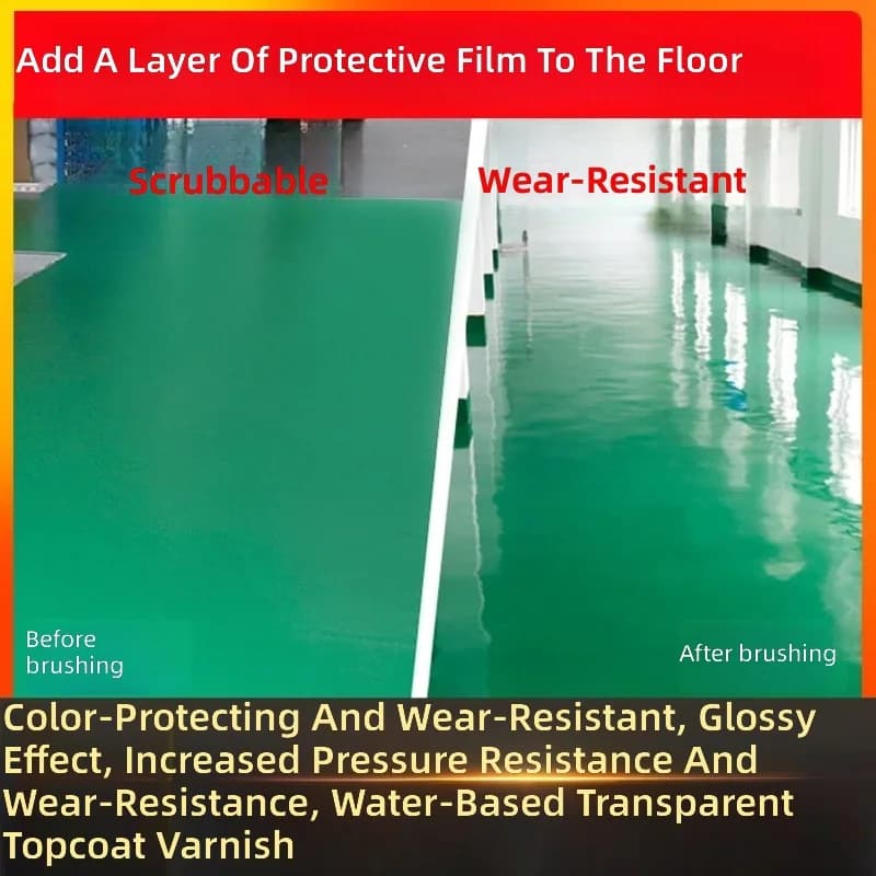 Water-Based Epoxy Floor Clear Coat | Wear-Resistant Waterproof Sealer for Indoor & Outdoor Concrete Floors - 1