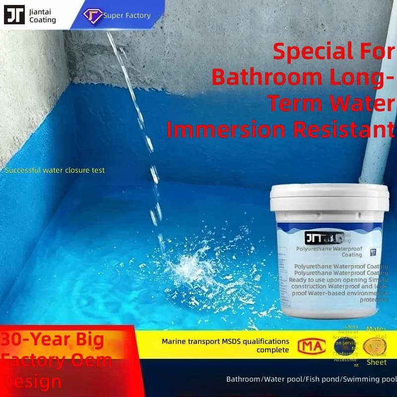 Immersion Resistant Waterproof Coating for Bathroom, Swimming Pool & Fish Pond, Floor Wall Leak Stop Material - 1
