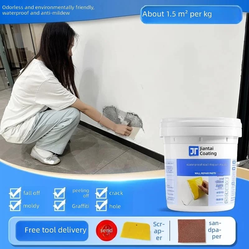 Wall Repair Putty | Waterproof Mildew Resistant Wall Filler for Interior & Exterior Walls - 5
