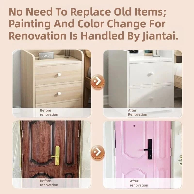 Water-Based Wood Paint | Furniture Recolor Coating for Cabinet & Wooden Door Refinishing and Repair - 4