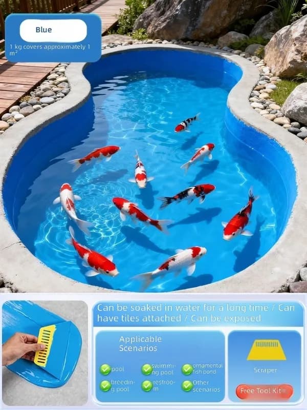 Immersion Resistant Waterproof Coating for Bathroom, Swimming Pool & Fish Pond, Floor Wall Leak Stop Material - 5